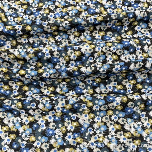 Washed Repeatedly Small Floral Pattern Polyester Fabric